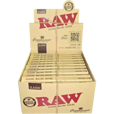 RAW – Connoisseur King Size Slim – Feuilles + Tips box complète de 24 booklets