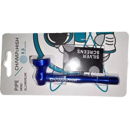 Champ High – Mini Metallpfeife Blau 8.5 cm