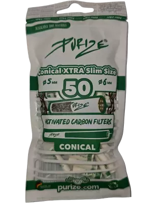 Purize – Conical Xtra Slim Aktivkohlefilter 50 Stück