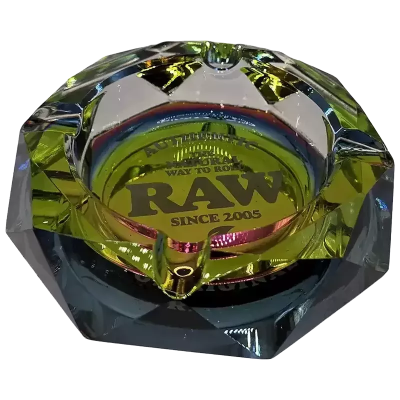RAW – Prism Glass Ashtray Rainbow