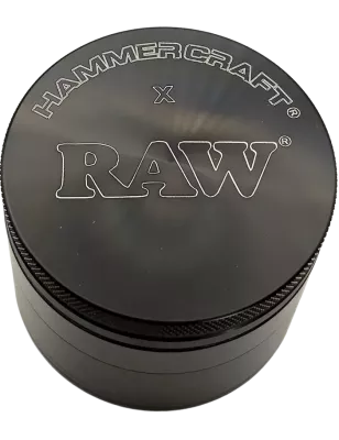 RAW x Hammercraft – Black Aluminium 4-Piece Grinder 63 mm