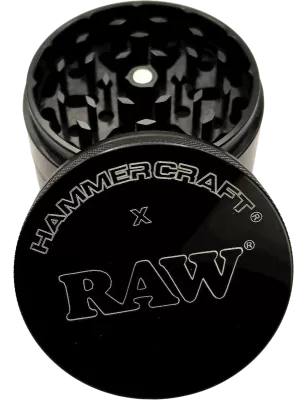 RAW x Hammercraft – Grinder Aluminium Noir 4 parties 63 mm