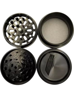 RAW x Hammercraft – Aluminium Grinder Schwarz 4-teilig 63 mm
