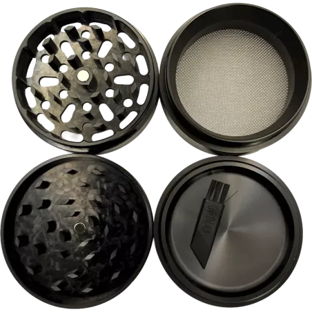 RAW x Hammercraft – Aluminium Grinder Schwarz 4-teilig 63 mm