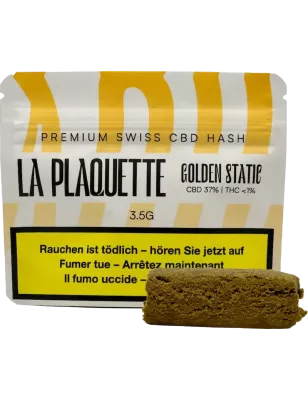 La Plaquette – Golden Static Hash 37 % CBD Static Sift suisse 3.5 gr