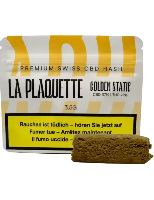 La Plaquette – Golden Static Hash 37 % CBD Static Sift suisse 3.5 gr