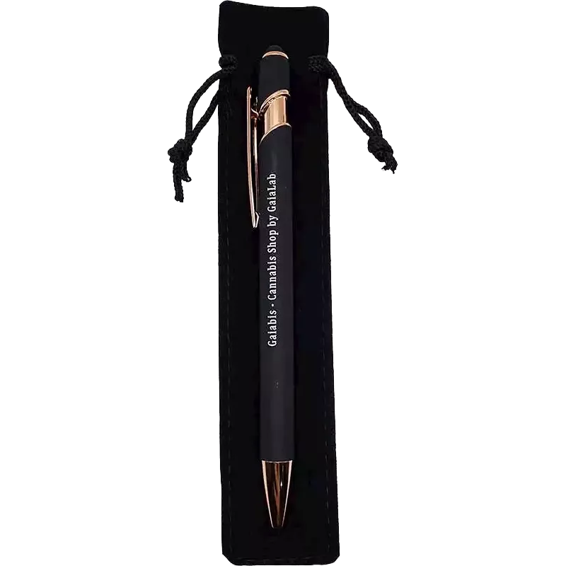 Gaiabis – Stylo Métallique Noir Gravé avec Étui
