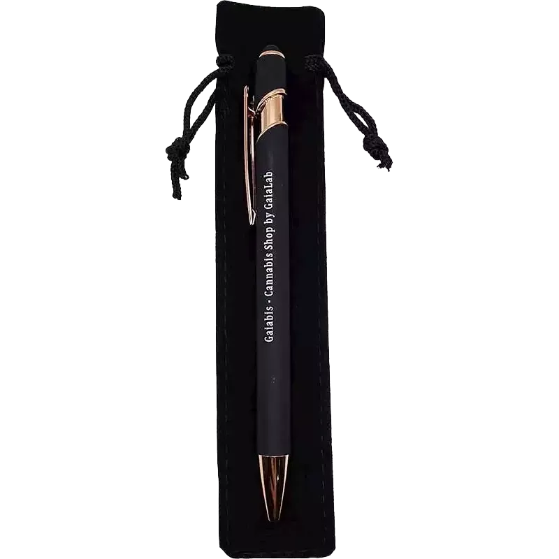 Gaiabis – Stylo Métallique Noir Gravé avec Étui