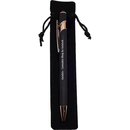 Gaiabis – Stylo Métallique Noir Gravé avec Étui