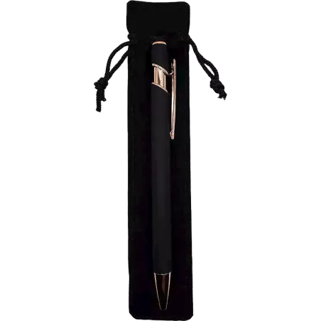 Gaiabis – Stylo Métallique Noir Gravé avec Étui