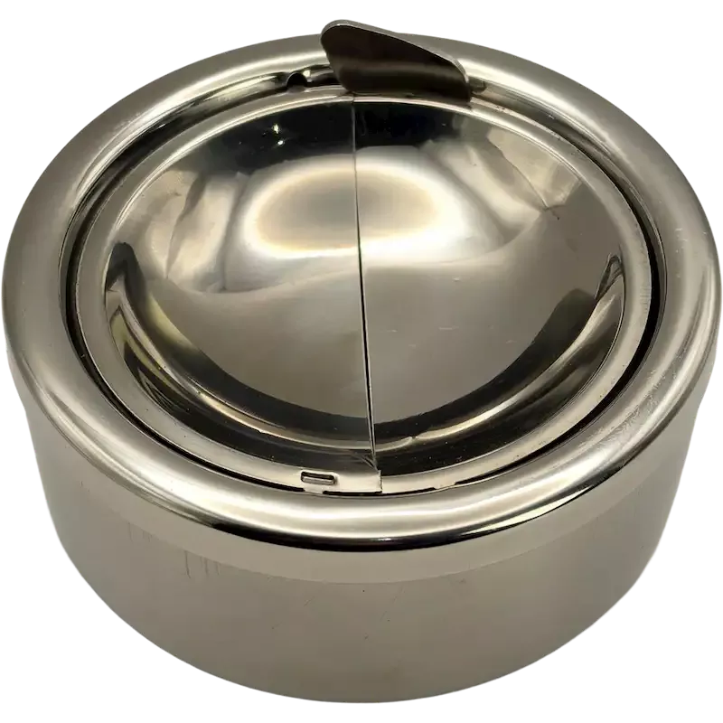 Champ High – Chrom Aschenbecher mit Druckmechanismus 12 cm