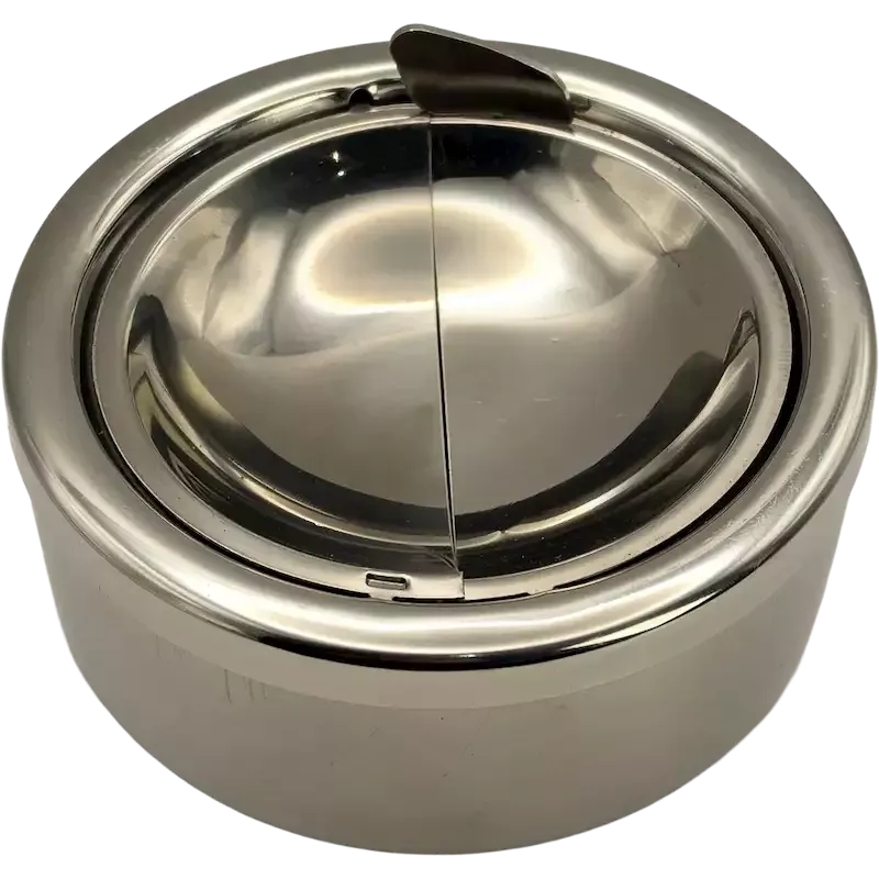 Champ High – Chrome Push-Button Ashtray 12 cm