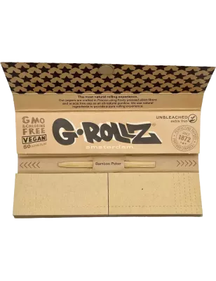 G-Rollz Pets Rock “Rap” – Unbleached King Size Slim Papers + Tips