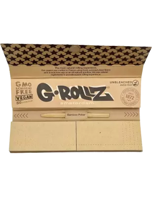 G-Rollz Pets Rock “Rap” – Unbleached King Size Slim Papers + Tips