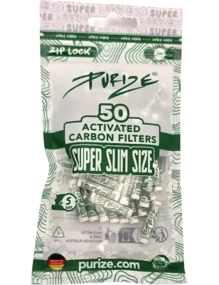 PURIZE® – Super Slim 5 mm Aktivkohlefilter x50