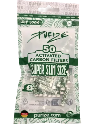 PURIZE® – Super Slim 5 mm Filtres à Charbon Actif x50