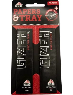 Gizeh – King Size Slim 2x Booklets + Rolling Tray