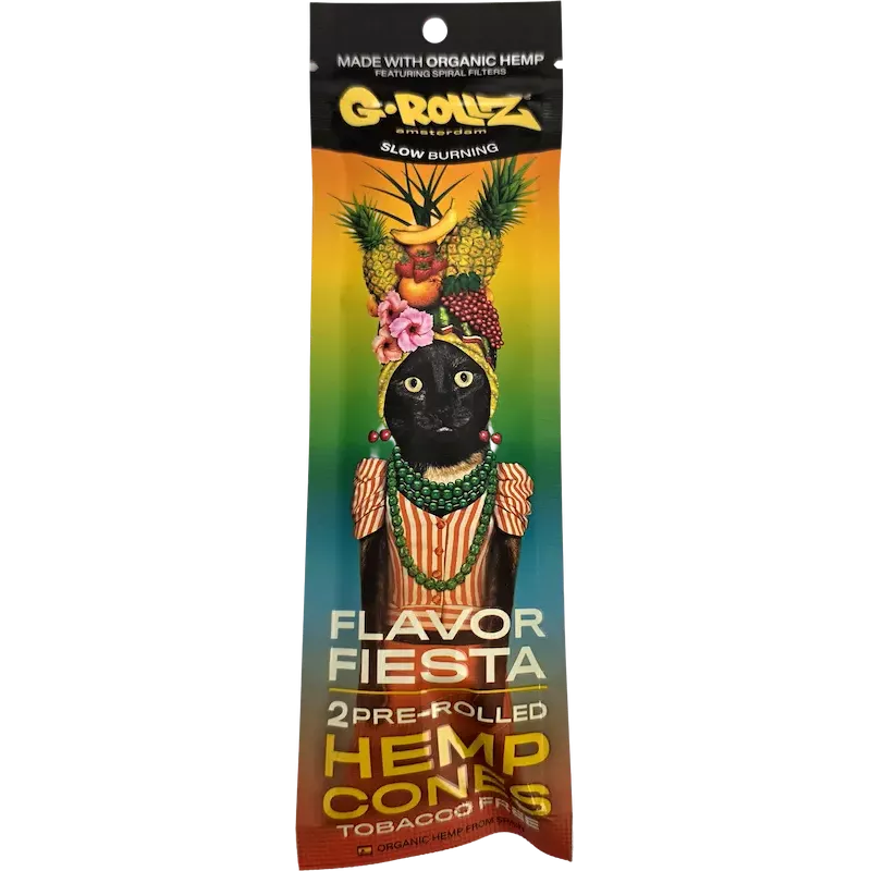 G-Rollz – Fiesta Flavor Hemp Cones Vorge­drehte Aromatisierte Cones 109 mm