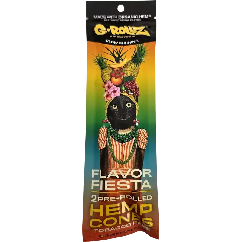G-Rollz – Fiesta Flavor Hemp Cones Vorge­drehte Aromatisierte Cones 109 mm