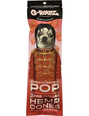 G-Rollz – Strawberry Pop Hemp Cones Vorge­drehte Cones 109 mm