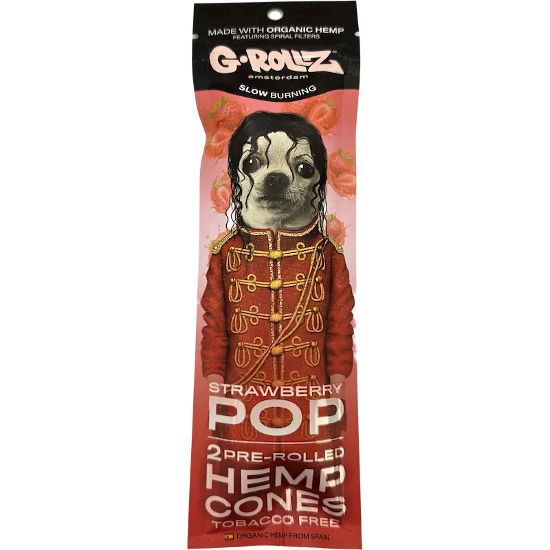 G-Rollz – Strawberry Pop Hemp Cones Vorge­drehte Cones 109 mm