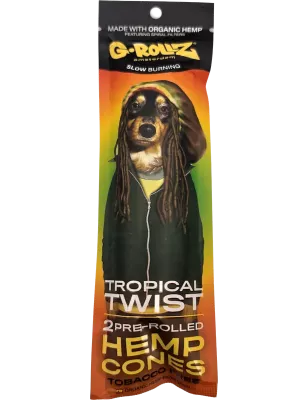 G-Rollz – Tropical Twist Hemp Cones Pré-roulés 109 mm