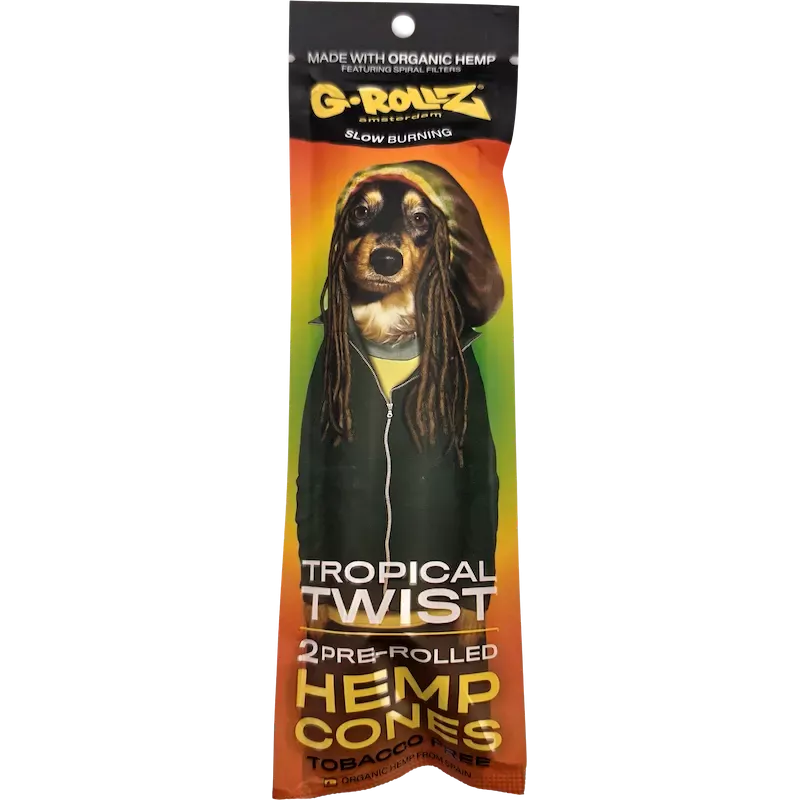 G-Rollz – Tropical Twist Hemp Cones Pré-roulés 109 mm
