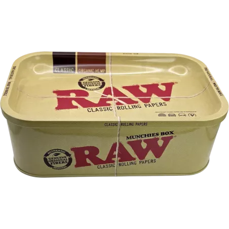 RAW – Munchies Box Metall-Aufbewahrungsbox mit Rolling Tray
