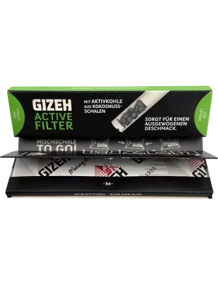 Gizeh – Black King Size Slim + Active Filter