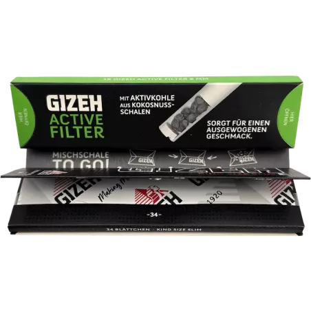Gizeh – Black King Size Slim + Active Filter