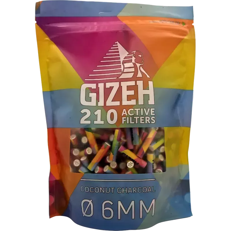 Gizeh – Rainbow Activated Charcoal Filter 6 mm (210 pcs)