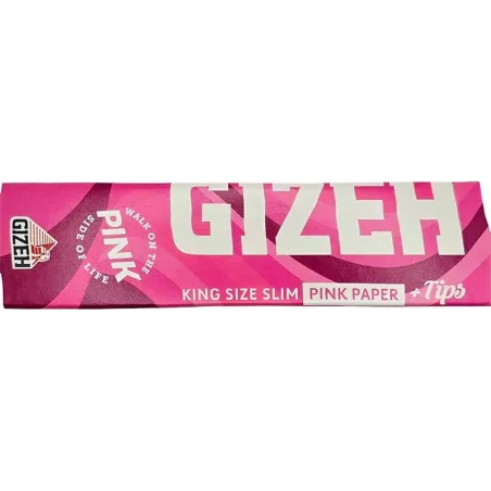 Gizeh King Size Slim + Tips Rosa (Extra Fein)