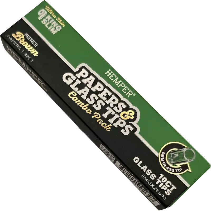 Hemper – Brown King Size Slim Papers + 6 mm Glasfilter