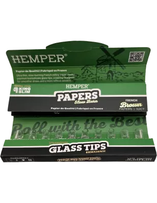 Hemper – Brown King Size Slim Papers + 6 mm Glasfilter