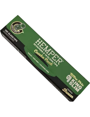 Hemper – Brown King Size Slim Papers + 6 mm Glasfilter