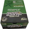 Hemper – Box mit 20 Packungen Brown King Size Slim Papers + 6 mm Glasfilter