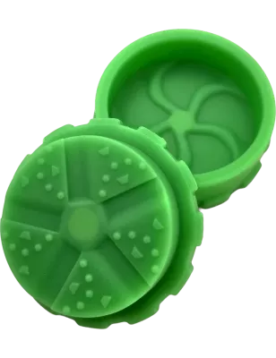 Hashy – Grinder Green aus lebensmittelechtem Silikon 40 mm, 2-teilig