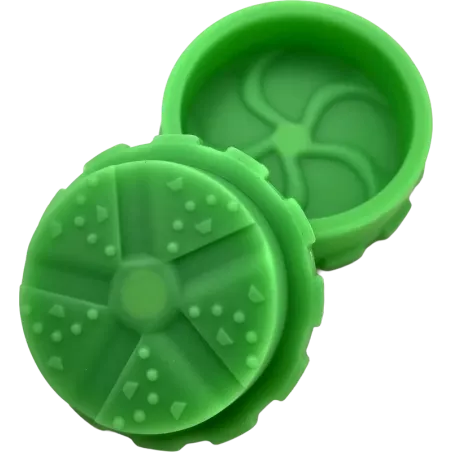 Hashy – Grinder Green en silicone alimentaire 40 mm 2 parties