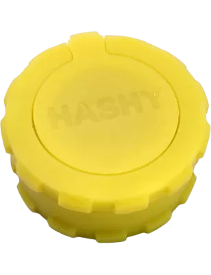 Hashy – Grinder Yellow aus lebensmittelechtem Silikon, 2-teilig