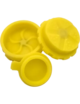 Hashy – Grinder Yellow aus lebensmittelechtem Silikon, 2-teilig