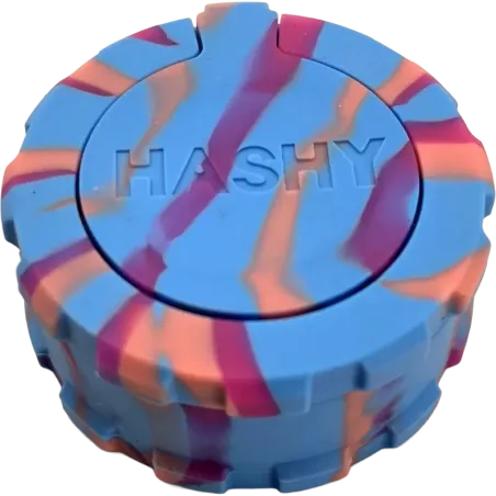Hashy – Grinder Blue & Purple en silicone alimentaire 40 mm 2 parties