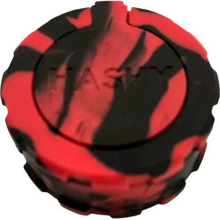 Hashy – Grinder Black & Red en silicone alimentaire 40 mm 2 parties