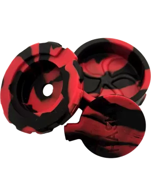 Hashy – Grinder Black & Red en silicone alimentaire 40 mm 2 parties