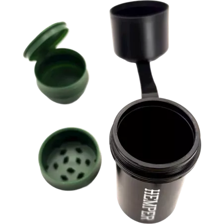 HEMPER – The Keeper 3-in-1 Grinder & Aufbewahrungsbehälter Black