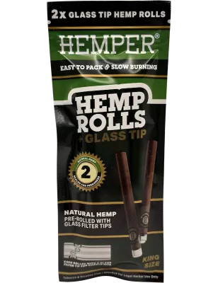 Hemper – Hemp Rolls Natural + Glass Tips King Size x2