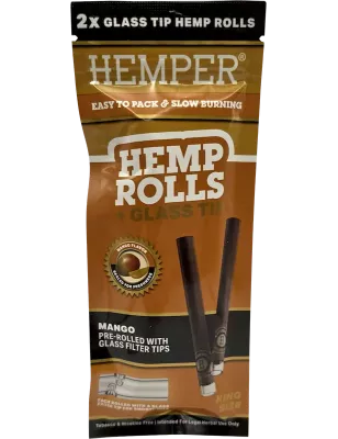 Hemper – Hemp Rolls Mango + Glass Tips King Size x2