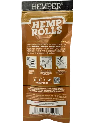 Hemper – Hemp Rolls Mango + Glass Tips King Size x2