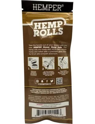 Hemper – Hemp Rolls Honey + Glass Tips King Size x2