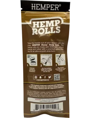 Hemper – Hemp Rolls Honey + Glass Tips King Size x2