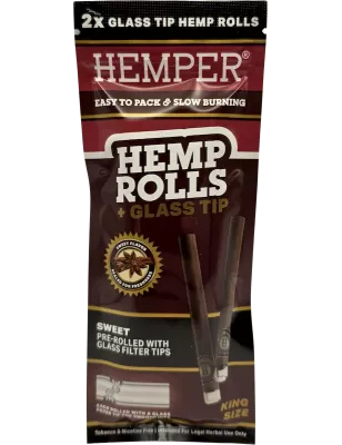 Hemper – Hemp Rolls Sweet + Glass Tips King Size x2